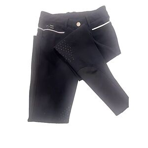 Equiline black with grey trim knee grip breeches size 40 IT